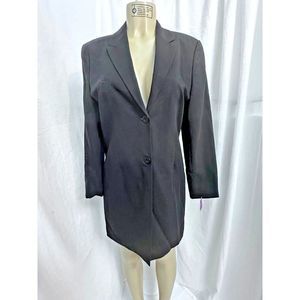 ZANELLA   Wool Blazer Dress in Black Made iIn ITALY  Size 8 #1191